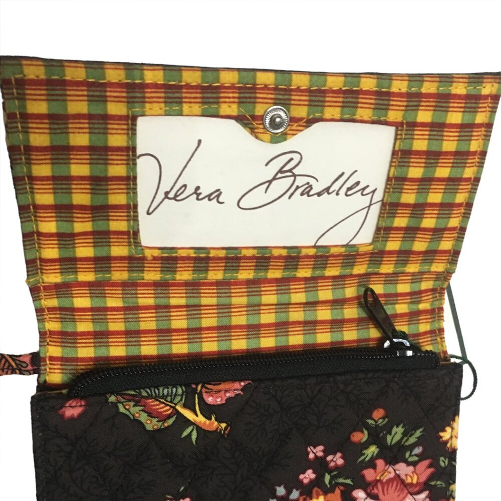 Vera Bradley Brown Floral Clutch Wristlet NWT - Picture 3 of 3